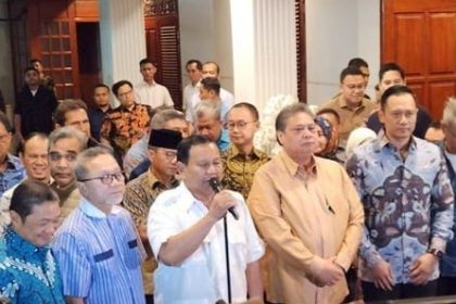 Ketua umum partai politik di Koalisi Indonesia Maju (KIM) di kediaman Prabowo Subianto