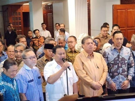 Ketua umum partai politik di Koalisi Indonesia Maju (KIM) di kediaman Prabowo Subianto
