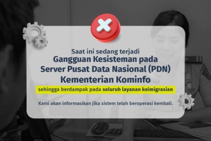 Pengumuman gangguannya pada server PDN.