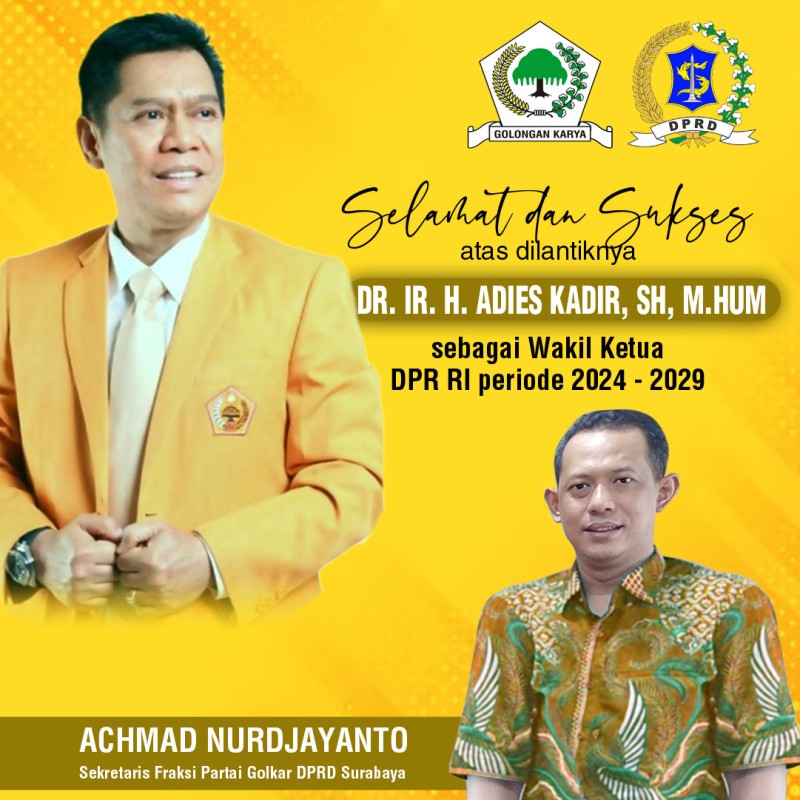 Achmad Nurdjayanto, Ketua Fraksi Partai Golkar DPRD Surabaya.