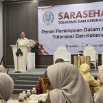 Anggota Komisi A DPRD Jatim, Freddy Purnomo memberikan sambutan di acara sarasehan HWK Jatim.
