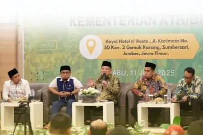 Kepala Kantor Wilayah BPN Jawa Timur, Asep Heri hadir sebagai narasumber dalam kegiatan sosialisasi Program Strategis Nasional