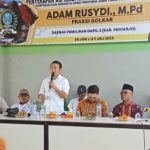 Ketua Komisi C DPRD Jatim, Adam Rusydi, saat reses di wilayah Jabon, Sidoarjo.