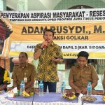 Ketua Komisi C DPRD Jawa Timur, Adam Rusydi, saat menggelar serap aspirasi (reses) bersama warga