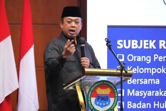Nusron saat menjadi pembicara kunci dalam Pengukuhan dan Orientasi Nasional PB IKA-PMII di Jakarta,