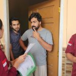 Petugas imigrasi melakukan pemeriksaan dokumen kepada WNA di salah satu apartemen di Jakarta Utara.