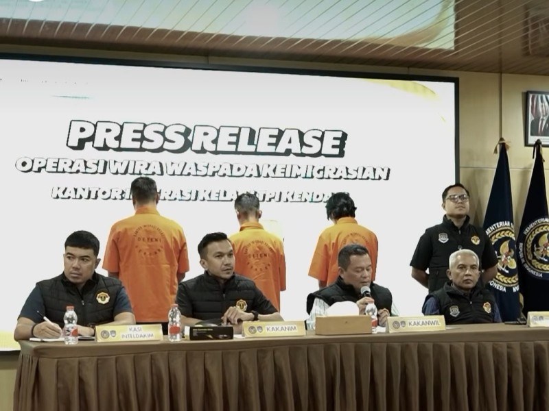 Kegiatan rilis Operasi Wirawaspada yang digelar oleh Imigrasi Kendari.