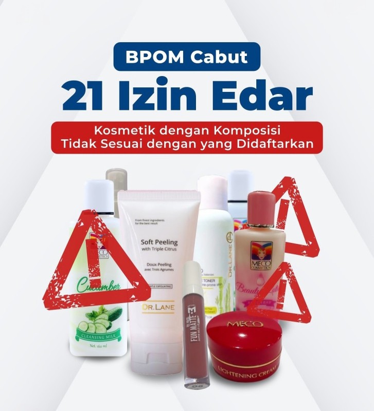 Berikut salah satu jenis kosmetik yang ditemukan beda komposisi/kandungan yang tidak sesuai dengan yang didaftarkan.
