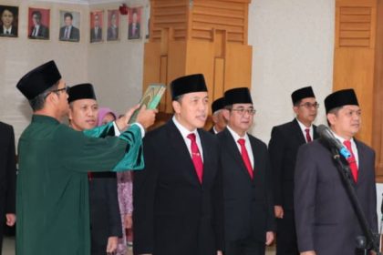 Muhammad Tansrih, mantan Kepala Kanwil BPN Sulawesi Tengah sebagai Direktur Penatagunaan Tanah diambil sumpah jabatan disaksikan Menteri ATR/BPN Nusron Wahid.