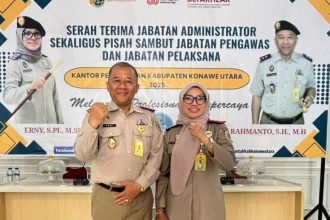Agus Rahmanto bersama Erni, S.Pi., M.Si.
