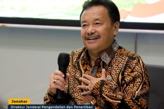 Dirjen Pengendalian dan Penertiban Tanah dan Ruang (PPTR), Jonahar, yang tampil sebagai pemateri utama sekaligus pengarah diskusi.