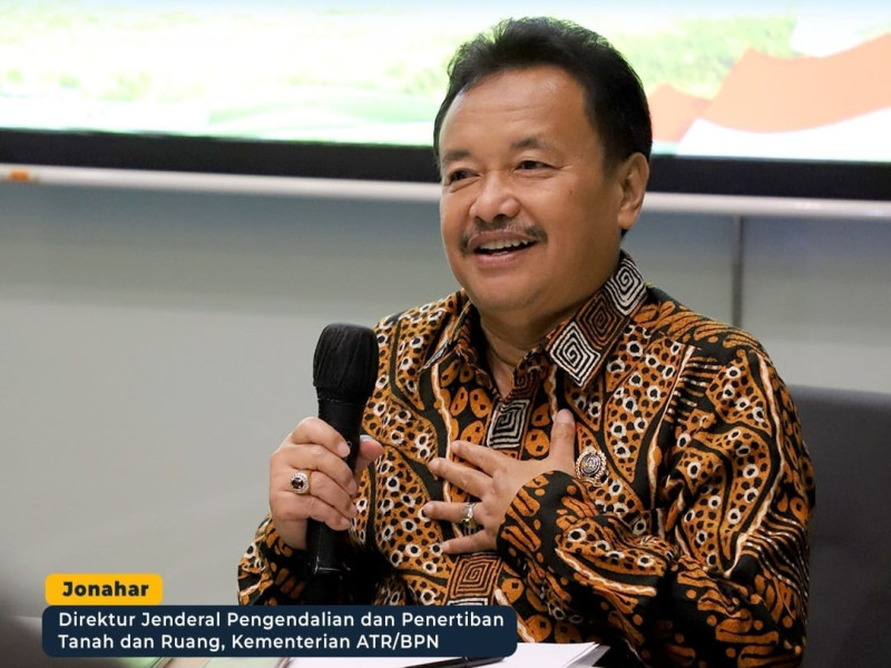 Dirjen Pengendalian dan Penertiban Tanah dan Ruang (PPTR), Jonahar, yang tampil sebagai pemateri utama sekaligus pengarah diskusi.
