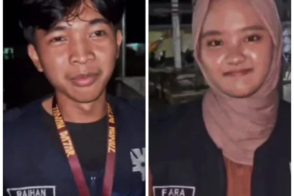 Terduga pelaku R, dan korban F.