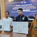 Dari Kiri: Kabid Wasdakim Dodi Gunawan Ciptadi, Kakanim Surabaya Agus Winarto, Kasatreskrim Polresta Sidoarjo AKP Siko, dan perwakilan Koordinator UPTD PPA Sidoarjo.