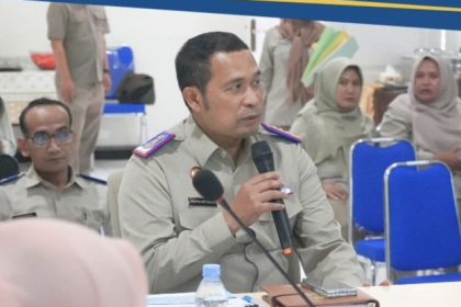 Kepala Kantor Pertanahan Kabupaten Jombang, Wawas Setiwan menerima kunjungan anggota DPRD Jatim.