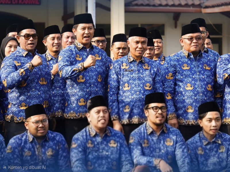 Jajaran BPN Jatim berfoto bersama usai kegiatan upacara di Kantor Wilayah BPN Jatim.